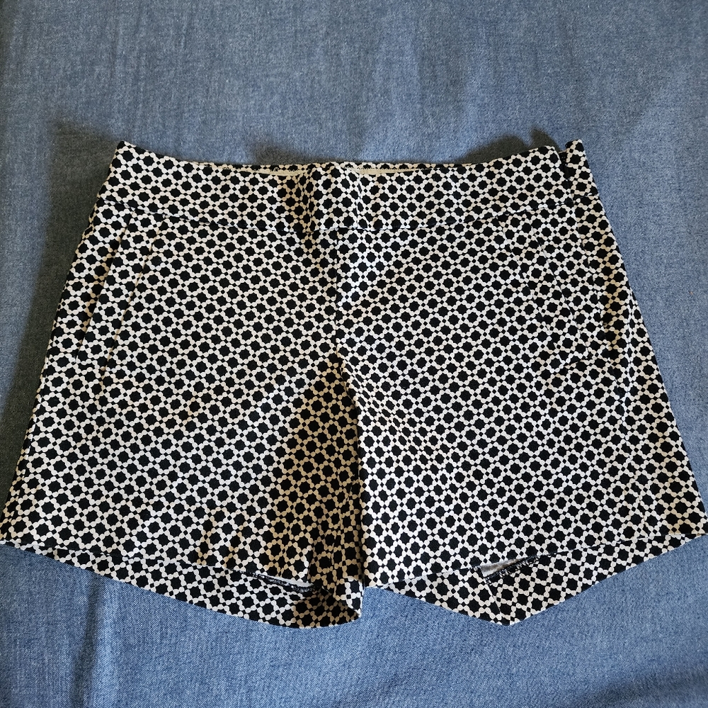 J. Crew Black and White Geometric Women's Shorts